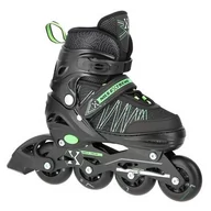 Rolki - Nils EXTREME NH11912 A 2w1 BLACK/GREEN ROZM. L(39-42) ŁYŻWOROLKI Z WYM. PŁ. HOKEJOWĄ EXTREME - miniaturka - grafika 1