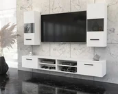 Meblościanki - Meblościanka Biała Nowoczesna Pod Telewizor Blande 240cm Salon Sypialnia - miniaturka - grafika 1