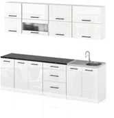 Meble kuchenne - Meble Kuchenne Z Blatem Modułowe Kuchnia Robo Lux 2.6m Komplet Biały Połysk - miniaturka - grafika 1