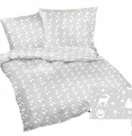 Pościel - pościel kora lux 180x200 + 2 poszewki K 320 reniferki na szarym - miniaturka - grafika 1