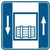 Systemy ekspozycyjne i znaki informacyjne - RA045 DŹWIG TOWAROWY, PN - PŁYTA PCV 1MM; (300X300MM) - miniaturka - grafika 1