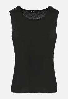 Piżamy męskie - Czarna Klasyczna Koszulka Bez Rękawów Fivena - grafika 1