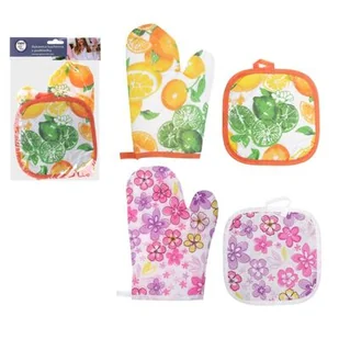 Rękawica kuchenna z podkładką mix kolorów - Fartuchy i rękawice kuchenne - miniaturka - grafika 1