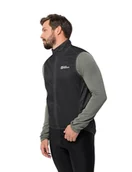 Garnitury - Jack Wolfskin Męska kamizelka MOROBBIA Wind Vest M, czarna, M, czarny, M - miniaturka - grafika 1