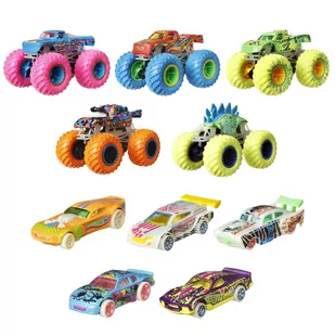 Mattel Monster Trucks Świecący w ciemności anglik i ciężarówka HCB57 - Samochody i pojazdy dla dzieci - miniaturka - grafika 2