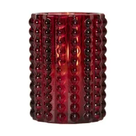Świece - Świeca LED szklana woskowa FLAMME DOTTY czerwona 12,5cm - miniaturka - grafika 1