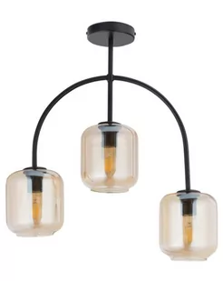 Sigma potrójna lampa sufitowa SHINE 3 32244 czarny żyrandol na 3 żarówki bursztynowe klosze do salonu 32244 - Lampy sufitowe - miniaturka - grafika 1