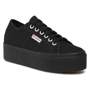 Superga Tenisówki 2790 Cotw Linea Up And Down S9111LW Full Black 996 - Trampki damskie - miniaturka - grafika 1