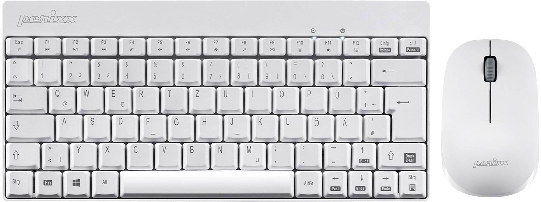 Perixx PERIDUO-212 DE mini USB keyboard and mouse set, white 57215Q