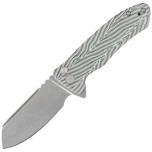Nóż składany Kubey Knife Creon White/Green G10, Damascus (KU336A) - Noże - miniaturka - grafika 1