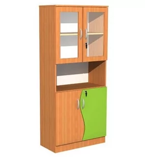 Szafa szkolna z witryną Fala 27, szer. 800 mm - Meble do szkół i przedszkoli - miniaturka - grafika 1