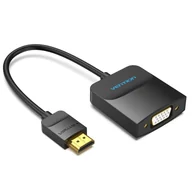 Adaptery i przejściówki - Vention 42154 adapter kablowy 0,15 m HDMI Typu A (Standard) VGA (D-Sub) Czarny - miniaturka - grafika 1