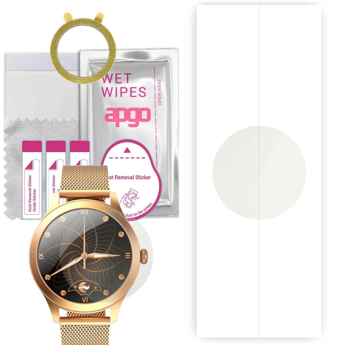 1x Folia hydrożelowa MATOWA do Rubicon RNBE62 - apgo Smartwatch Hydrogel MATTE Protection Ochrona na ekran smartwatcha