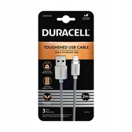 Kable USB - DURACELL 2M Biały Nylonowy Kabel USB-A / Micro-USB - miniaturka - grafika 1