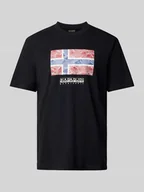 Koszulki męskie - T-shirt z nadrukiem z logo model ‘DRAPEAU’ - miniaturka - grafika 1