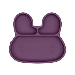 We Might Be Tiny Silikonowy talerzyk z przyssawką króliczek - plum - Miseczki i talerzyki dla dzieci - miniaturka - grafika 1