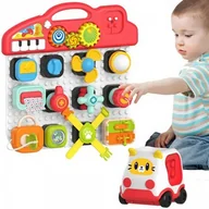 Zabawki sensoryczne - Kolorowy Panel Aktywności Tablica Manipulacyjna Montessori - miniaturka - grafika 1