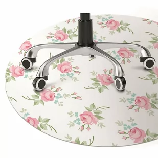 Mata pod fotel biurowy Małe kwiaty fi100 cm - Podnóżki, podpórki, podkładki - miniaturka - grafika 1