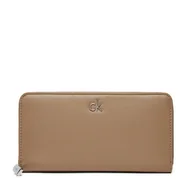 Portfele - Duży Portfel Damski Calvin Klein Ck Daily Large Zip Around_Pbl K60K612850 Brązowy - miniaturka - grafika 1