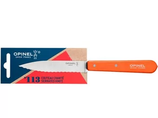 Opinel Nóż kuchenny  dorośli No. 113, stal nierdzewna, barwnik saegezahnung, pomarańczowy uchwyt z drewna bukowego Sandvik nóż kucharski, wielokolorowa, One Size 254389 - Noże kuchenne - miniaturka - grafika 1