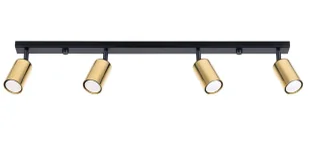 Lampa sufitowa punktowa na listwie czarny + złoty - A574 S2-T48 - Lampy sufitowe - miniaturka - grafika 1