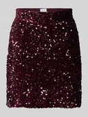 Spódnice - Spódnica mini z wysokim stanem i cekinami model ‘FAITH’ - miniaturka - grafika 1