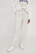 Spodnie damskie - Hollister Co. spodnie damskie kolor beżowy proste high waist - miniaturka - grafika 1
