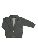 Bluzy dla chłopców - Chłopięca bluza dresowa zapinana na guziki popielata Nicol,r.116 - miniaturka - grafika 1