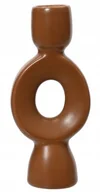 Świeczniki - Świecznik porcelanowy brązowy 15,3x6,8 cm - miniaturka - grafika 1