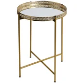 Ławy i stoliki kawowe - Stolik boczny metalowy złoty 36xh47 cm - miniaturka - grafika 1