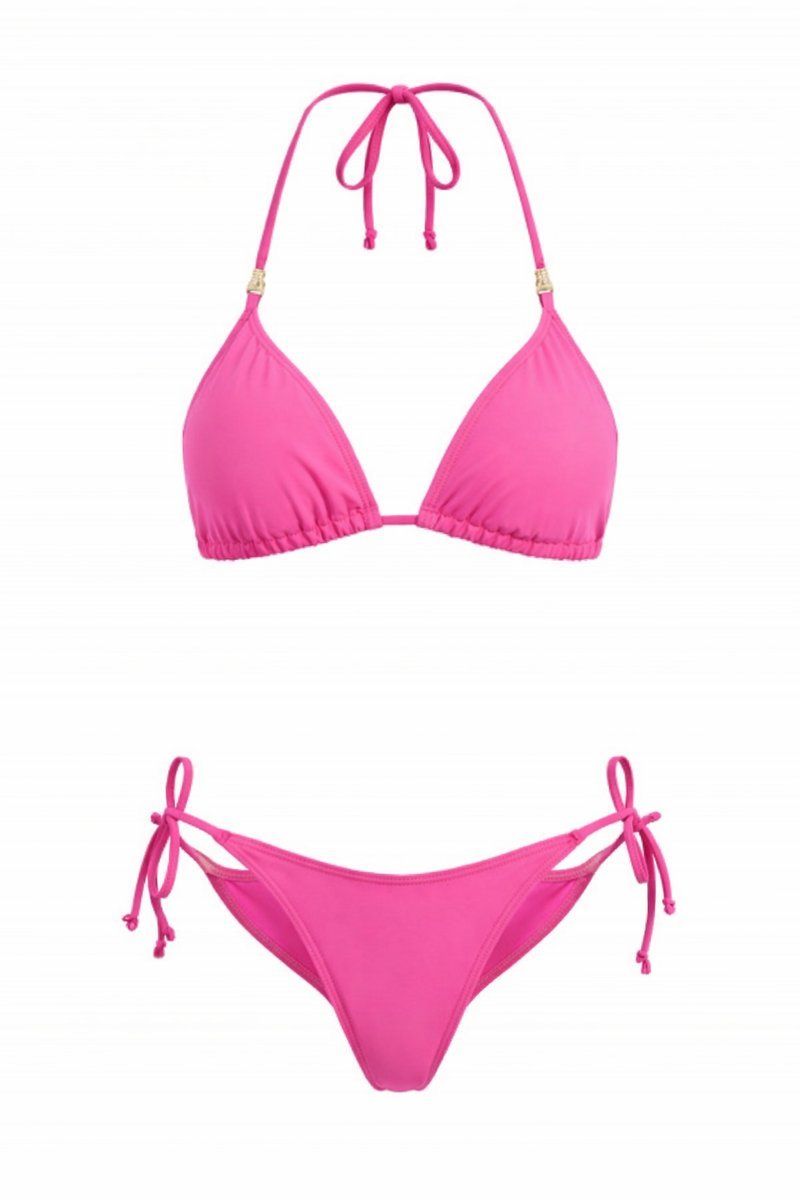 BARROW RÓŻOWY DWUCZĘŚCIOWY STRÓJ KĄPIELOWY Z WIĄZANIEM L I3A