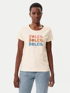 Koszulki i topy damskie - Mustang T-Shirt Alma 1016148 Beżowy Regular Fit - miniaturka - grafika 1