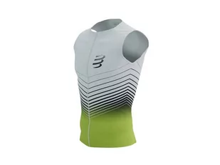 COMPRESSPORT Triathlonowa koszulka kompresyjna TRI POSTURAL TANK TOP white/primerose - Koszulki sportowe męskie - miniaturka - grafika 3