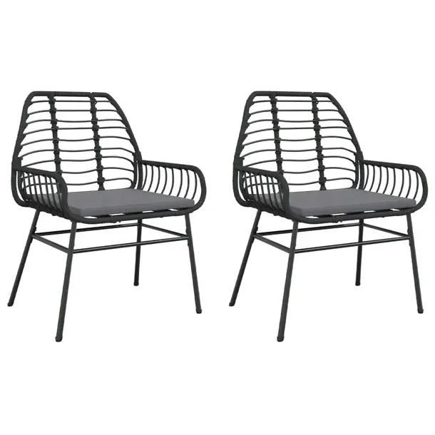 2x Krzesło Ogrodowe Z Poduszką Stabilne Rattan Na Taras Balkon Ogród