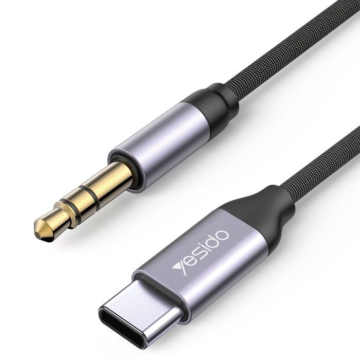 Adapter YESIDO YAU20 Kabel Type-C do 3.5mm Aux 1M Anti-Noise Kabel Audio