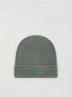 Czapki damskie - Reserved - Czapka z wiskozą - ciemnozielony - miniaturka - grafika 1