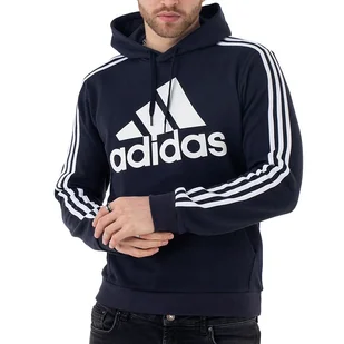 Bluza adidas Essentials Fleece 3-Stripes Logo Hoodie H14642 - granatowa - Bluzy męskie - miniaturka - grafika 1