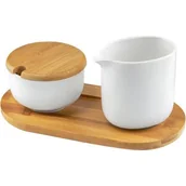 Cukiernice - Komplet cukiernica i mlecznik na podstawie bambusowej Natural 3-elemntowy AMBITION - miniaturka - grafika 1