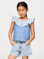 Bluzki damskie - Tommy Hilfiger Bluzka KG0KG07870 Niebieski Regular Fit - miniaturka - grafika 1