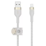Kable USB - Belkin Kabel USB Lightning Braided Silicone 1 m Biały - miniaturka - grafika 1