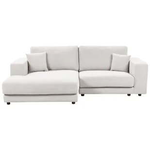 BELIANI Narożnik prawostronny 3-osobowy biały tapicerowany sofa narożna dodatkowe poduszki minimalistyczny styl - Narożniki BELIANI Narożnik prawostronny 3-osobowy biały tapicerowany sofa narożna dodatkowe poduszki minimalistyczny styl - Narożniki - miniaturka - grafika 1