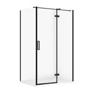 Kabiny prysznicowe - Kabina prysznicowa Cersanit Jota 120x90x195 prostokątna czarny transparentne z brodzikiem tako slim 4cm biały S601-398 - miniaturka - grafika 1
