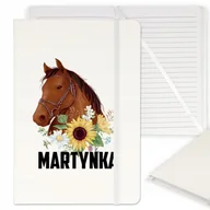 Notesy i bloczki - NOTES PLANER NOTATNIK BIAŁY A5 KOŃ IMIĘ WZORY - miniaturka - grafika 1