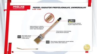 Pędzel radiator prof. 40mm,rączka drew,uniw.,proline - Narzędzia warsztatowe - miniaturka - grafika 3