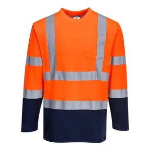 koszulka t-shirt Comfort Granat Pomarańcz L - Odzież robocza - miniaturka - grafika 1