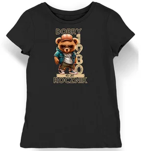 Koszulka damska na 45 urodziny 1980 z misiem dobry rocznik czarna XXL - Koszulki i topy damskie Koszulka damska na 45 urodziny 1980 z misiem dobry rocznik czarna XXL - Koszulki i topy damskie - miniaturka - grafika 1