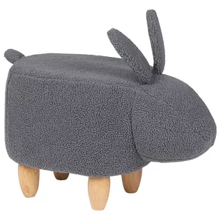 Beliani Pufa zwierzak szara BUNNY - Taborety i hokery - miniaturka - grafika 1