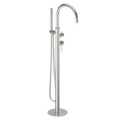 Baterie wannowe i prysznicowe - KFA Bateria wannowa wolnostojąca srebrna stal nierdzewna Flint Armatura - miniaturka - grafika 1