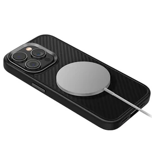 UNIQ etui Keva iPhone 15 Pro Max 6.7" Magclick Charging czarny/carbon black - Etui i futerały do telefonów - miniaturka - grafika 3