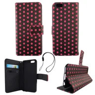 Etui i futerały do telefonów - Etui na telefon komórkowy Apple iPhone 6 / 6s Polka Dot Black Pink - miniaturka - grafika 1